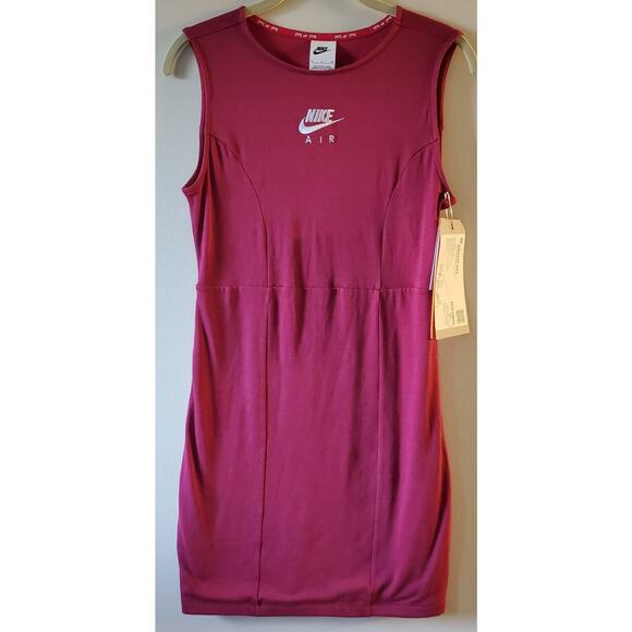 Nike Sportswear Air Midi Dress Size Small Berry Pink Bodycon Athletic Sporty NWT - Picture 1 of 7